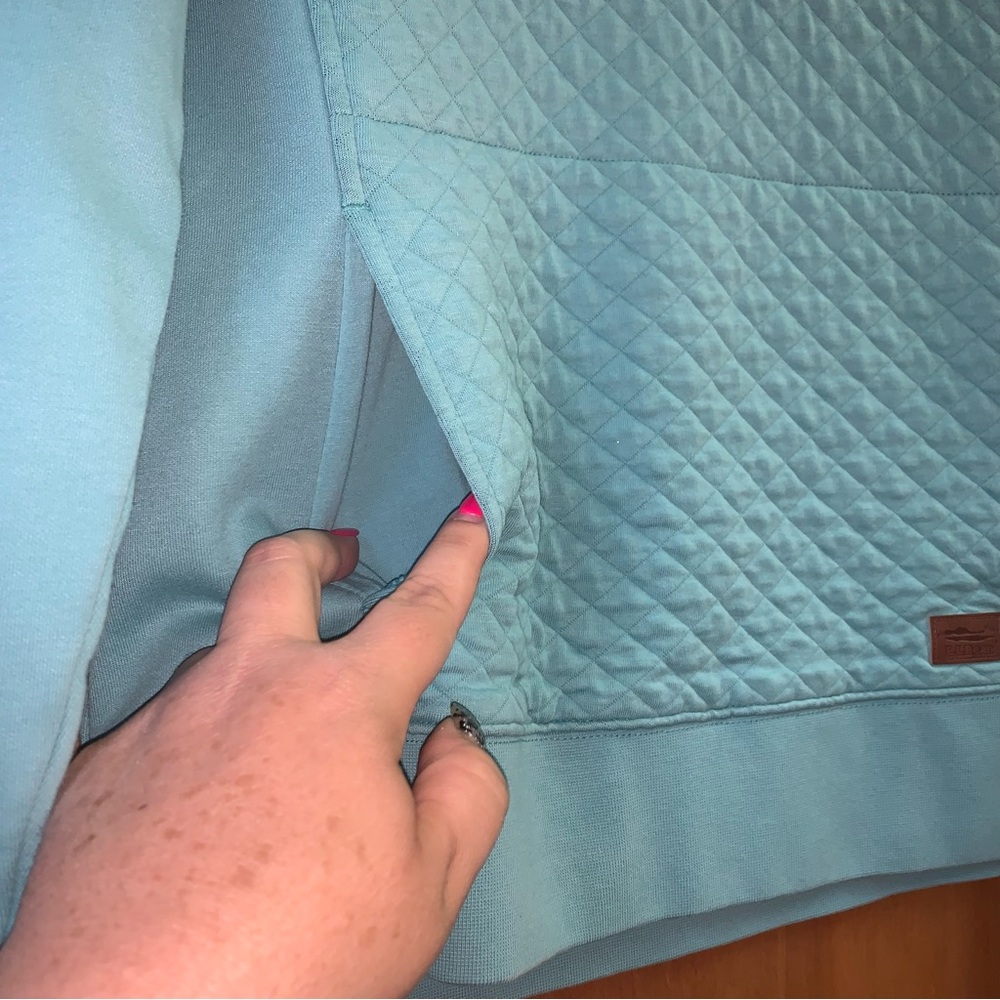 L.L.Bean Woman’s Blue Quilted Pullover Sweatshirt size Small - Picture 6 of 9